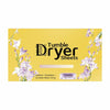 Yellow packaging for Tumble Dryer Sheets featuring purple freesia flowers and text describing softening and anti-static benef
