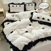 Black Heart Embroidered Duvet Cover Set — 3-Piece Bedding Collection