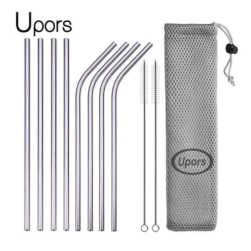 Reusable Stainless Steel Drinking Straws with Cleaning Brush