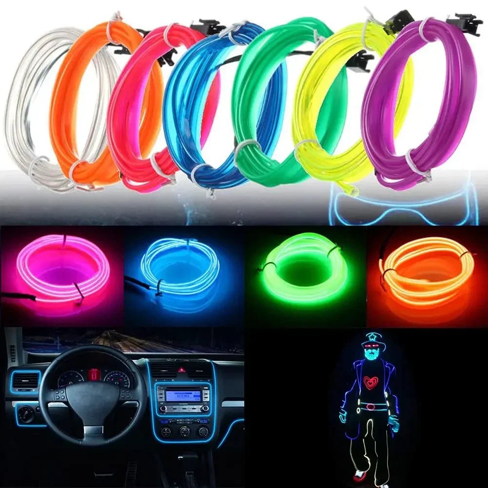 Flexible USB LED Neon Strip Light for Car & Home