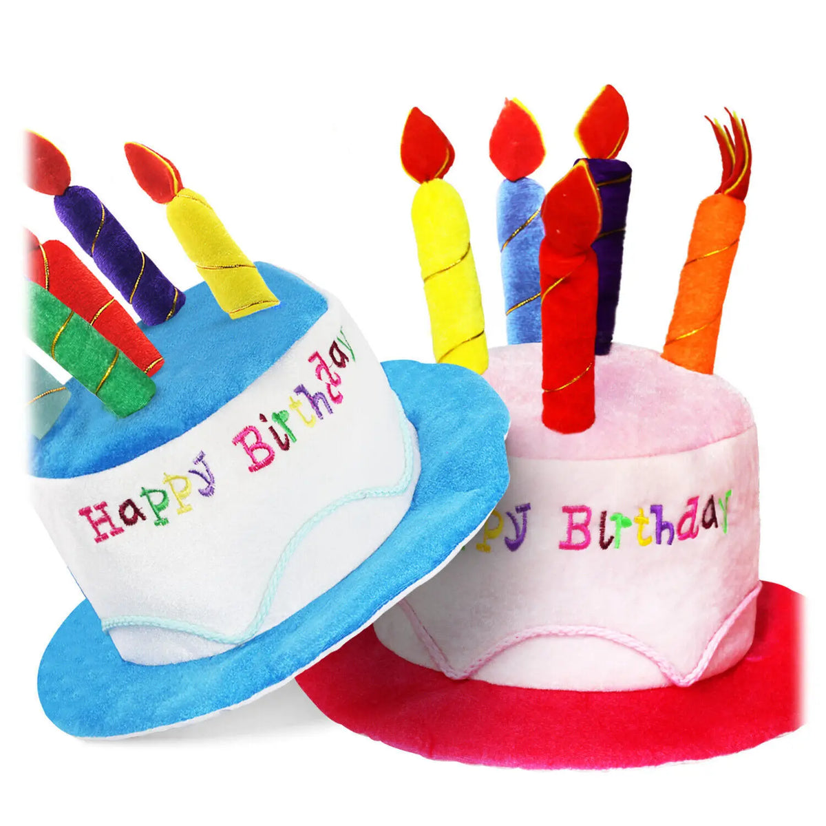 Novelty Birthday Cake Hat with Candle Accent