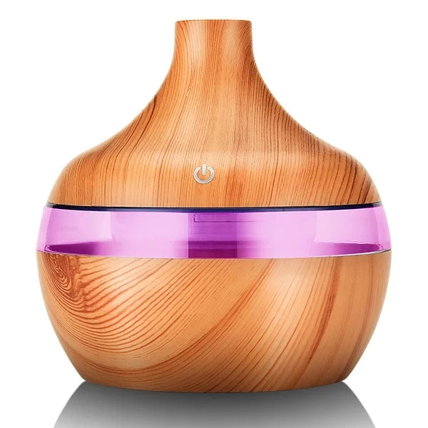 Wood Grain Ultrasonic Air Humidifier with Essential Oil Diffuser