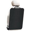 A black waterproof car seat back kick protector with a beige leather headrest visible.