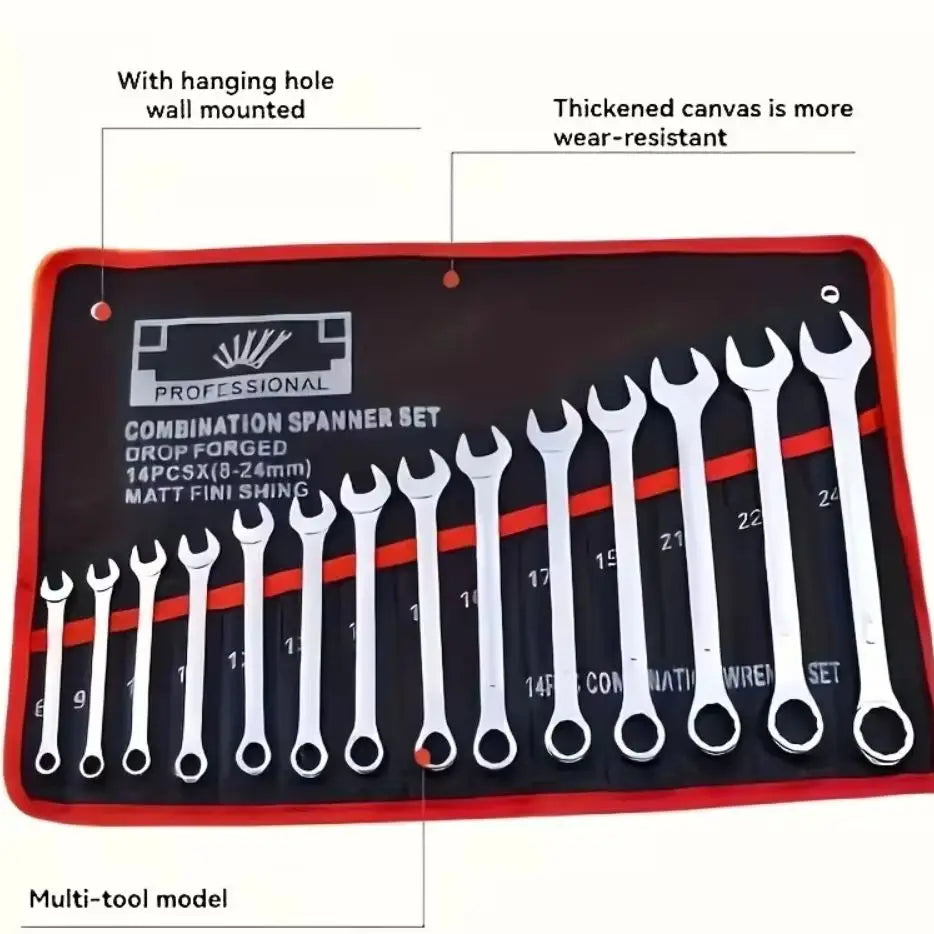 14-Pocket Tool Organizer Roll with Carry Handle