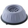 Gray silicone anti-vibration pads with a grid pattern for washing machines, dryers, and furniture