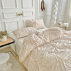 Beige Three-Dimensional Floral Duvet Cover Set