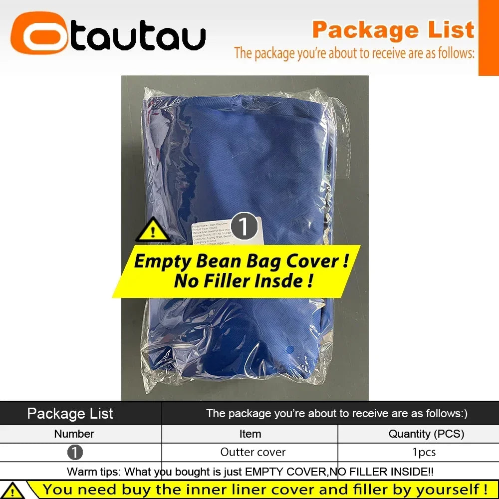 Waterproof Oxford Bean Bag Cover – Large Corner Pouf Shell (Filler Not Included)