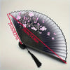 Vintage Floral Hand Fan with Cherry Blossom Artwork