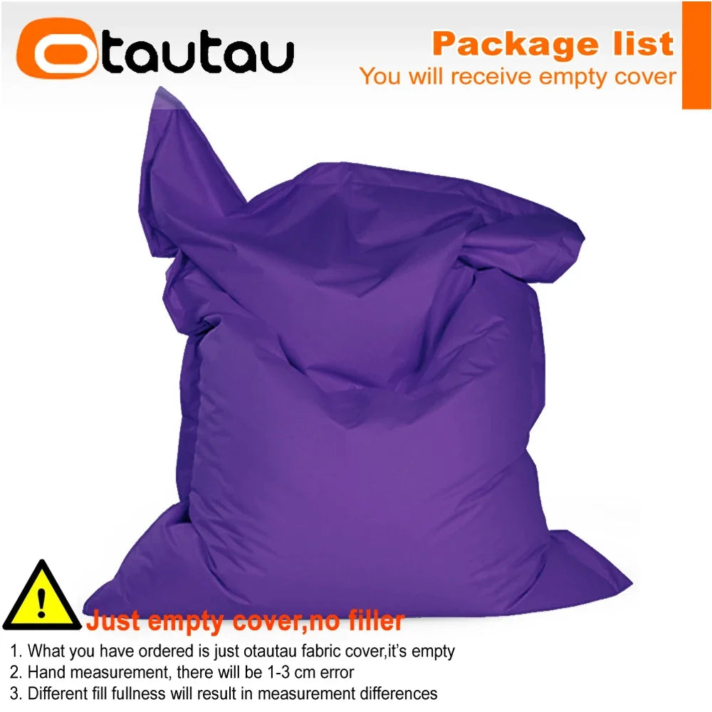 Waterproof Oxford Bean Bag Cover – Large Corner Pouf Shell (Filler Not Included)