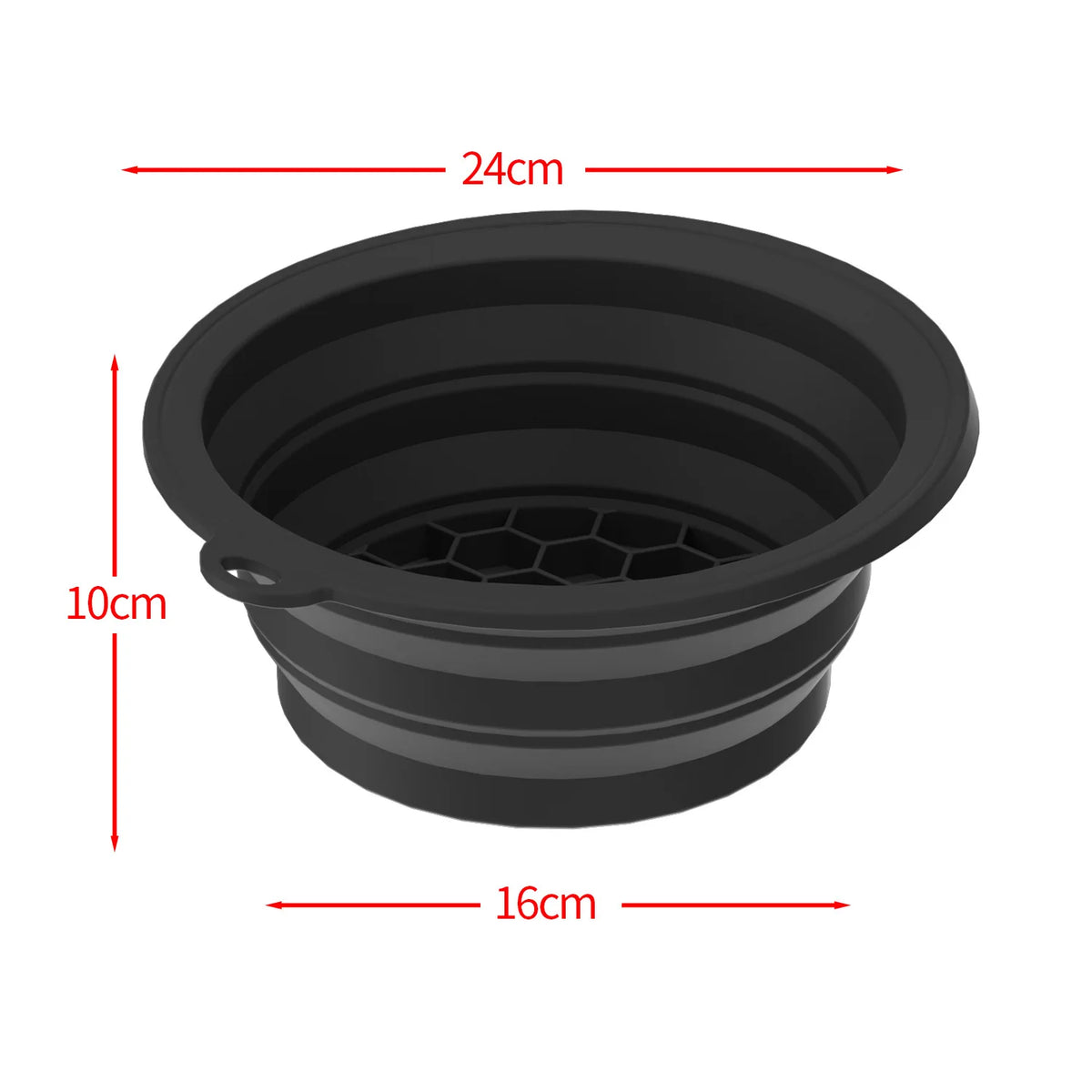 Black foldable silicone ice face mask bowl with a built-in tray