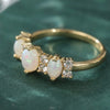Oval Synthetic Opal Ring with Gold Plating