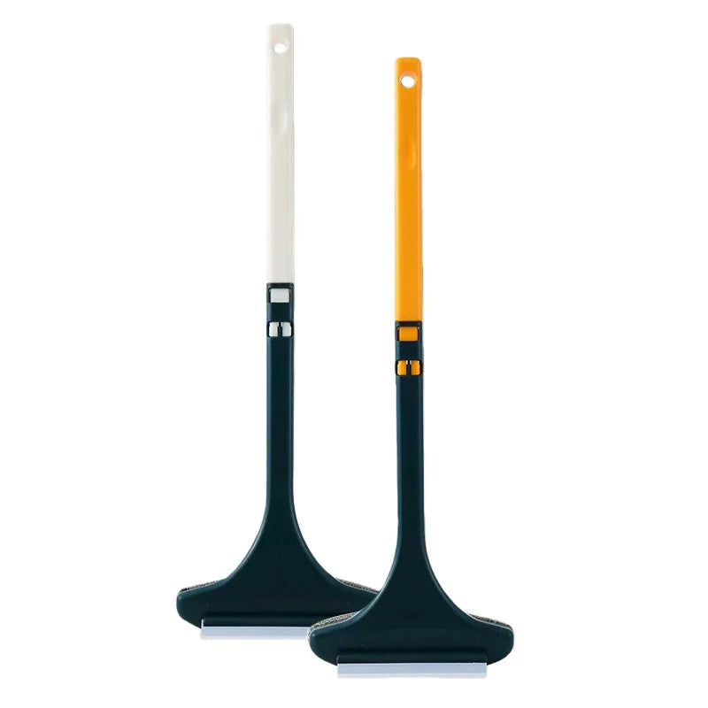 A white and orange dual-use window screen and glass cleaning brush.