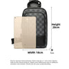 Men's Waterproof PU Leather Crossbody Bag with Geometric Pattern