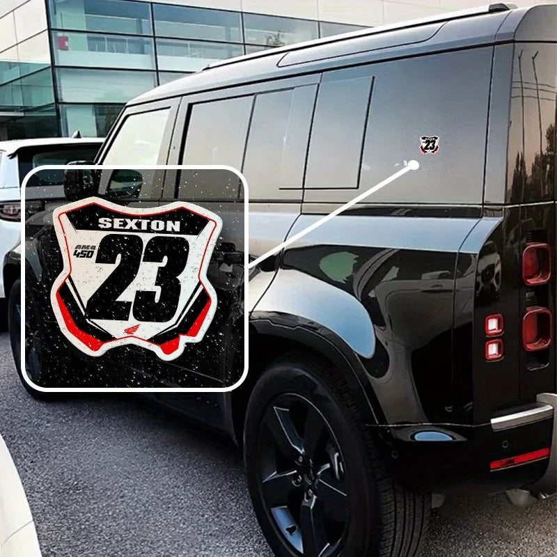 Racing Number Plate Sticker Set - 4 Pack Vinyl Decals
