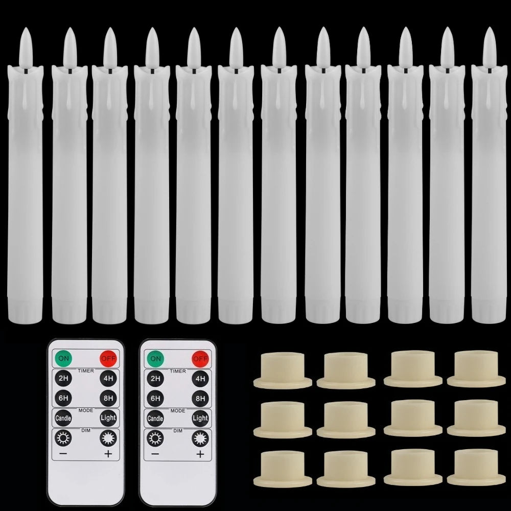 LED Flameless Taper Candles with Remote Control