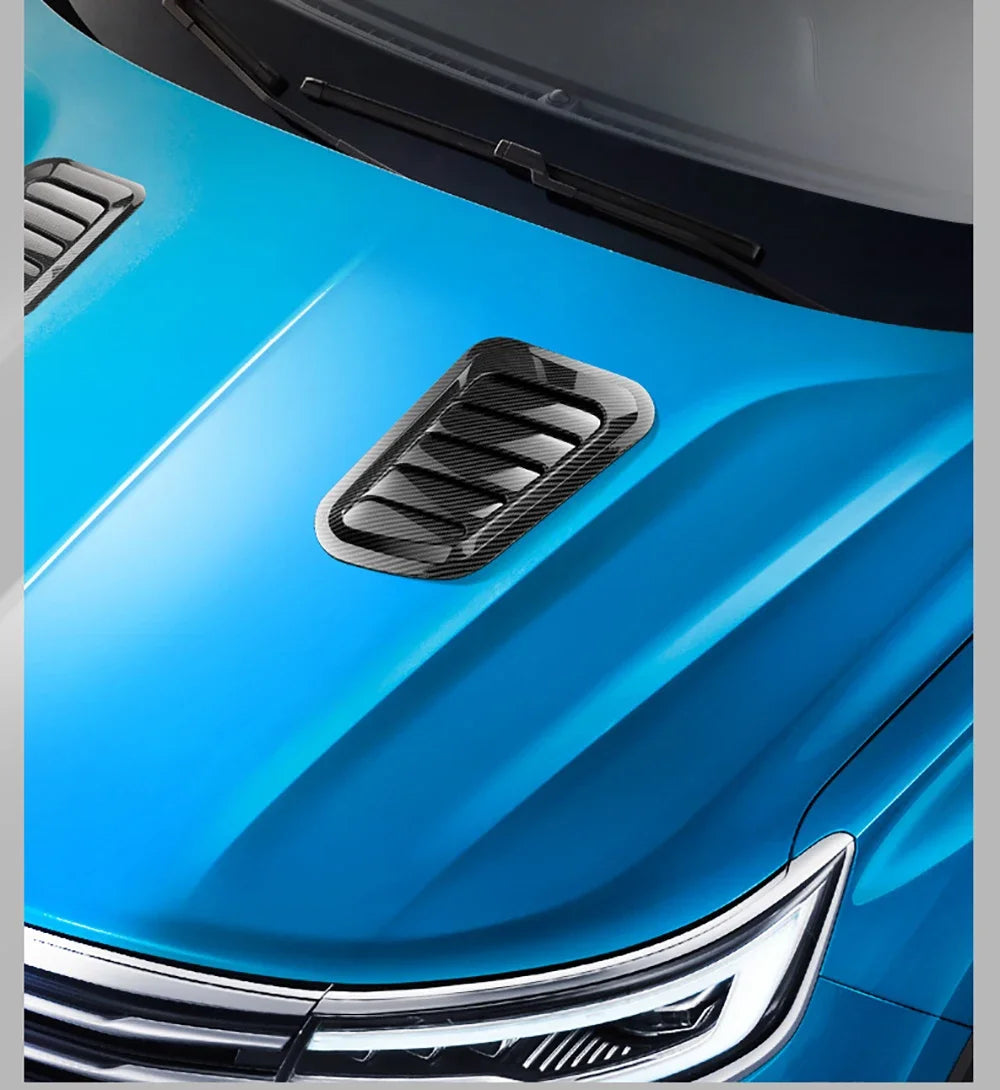 Carbon Fiber Style Car Hood Scoop Vent Covers (Pair)