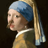 Mona Lisa Funny Bathroom Wall Art Canvas Print