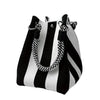 Striped Knit Mini Bucket Tote Bag