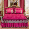 Lace Bed Skirt Set with Matching Pillowcases
