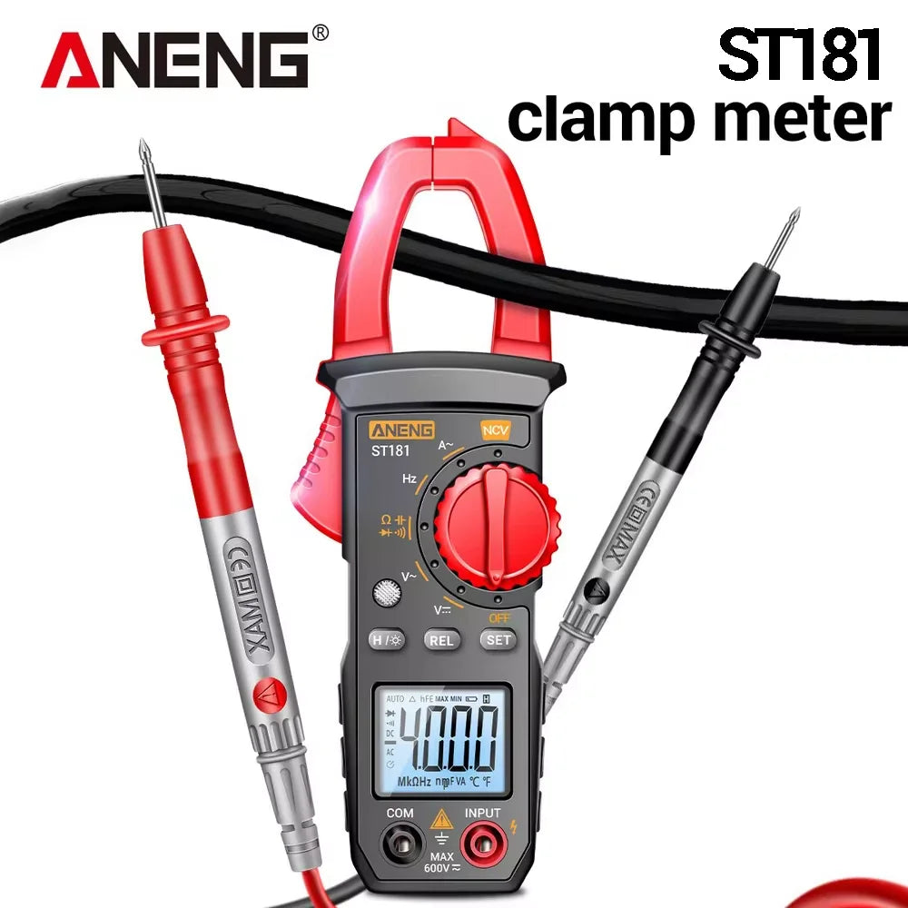 Digital Clamp Meter with AC/DC Voltage, Current, and Resistance Testing