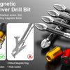 A set of high magnetic screwdriver drill bits showing various sizes and a close-up of the magnetic ring design.