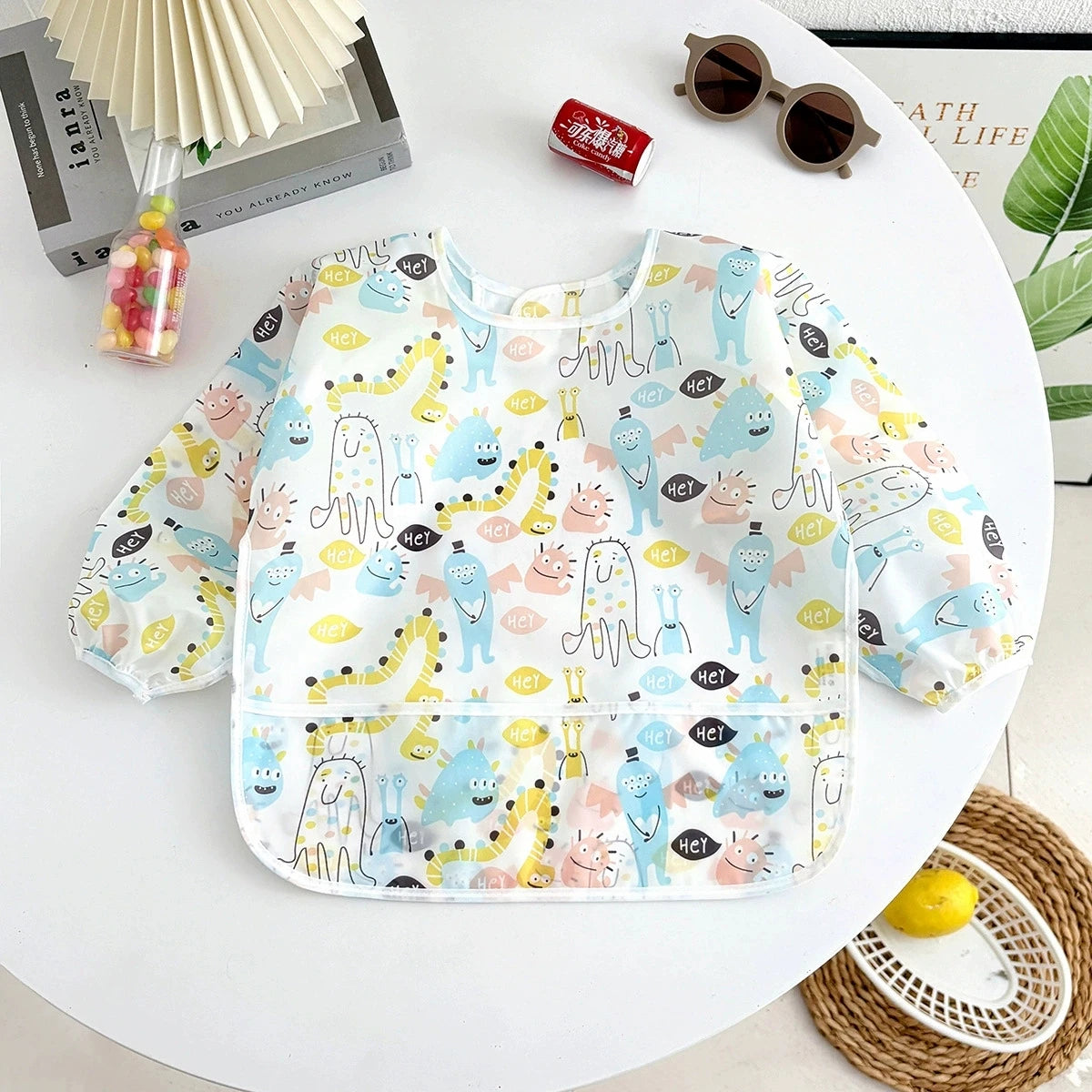 Waterproof Long-Sleeve Baby Feeding Smock