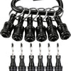 Black magnetic 1/4 inch hex bit holder keychain with quick-release chuck tool