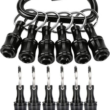 Black magnetic 1/4 inch hex bit holder keychain with quick-release chuck tool