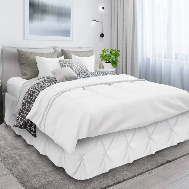 Elastic Wrap-Around Bed Skirt with 14-Inch Drop