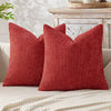 Chenille Knitted Throw Pillow Covers (Set of 2) – Soft Solid Color Cushion Cases for Sofa, Chair, and Car