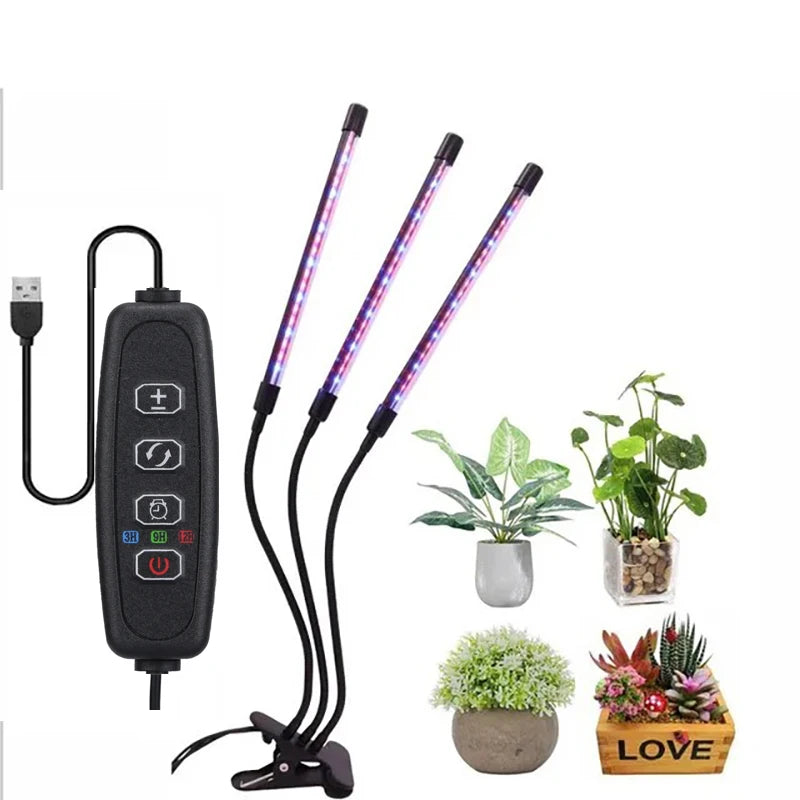 USB-betriebenes LED-Pflanzenwachstumslicht mit Timer und Dimmfunktion