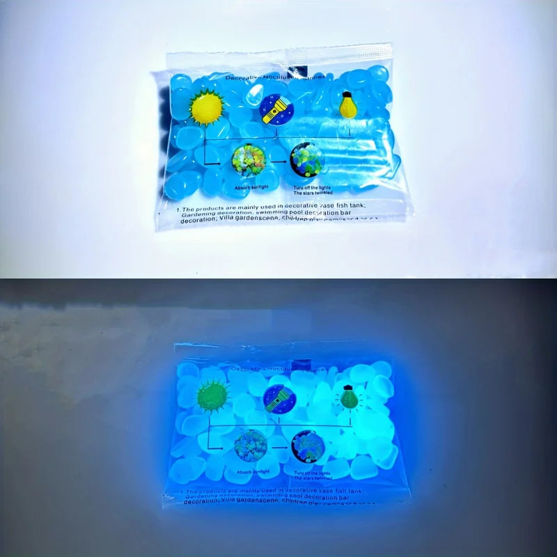 Glow-in-the-Dark Resin Pebbles for Garden & Landscape Lighting