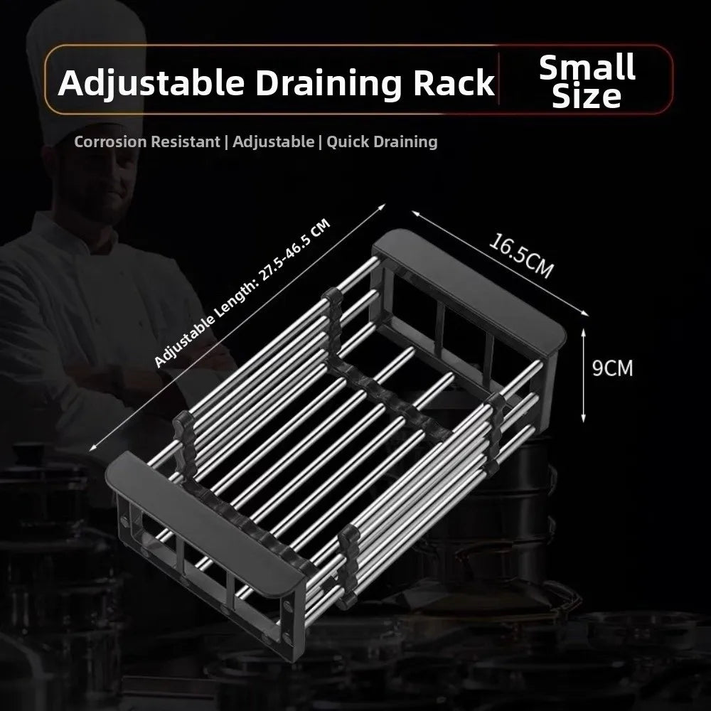 Adjustable Stainless Steel Sink Drain Basket