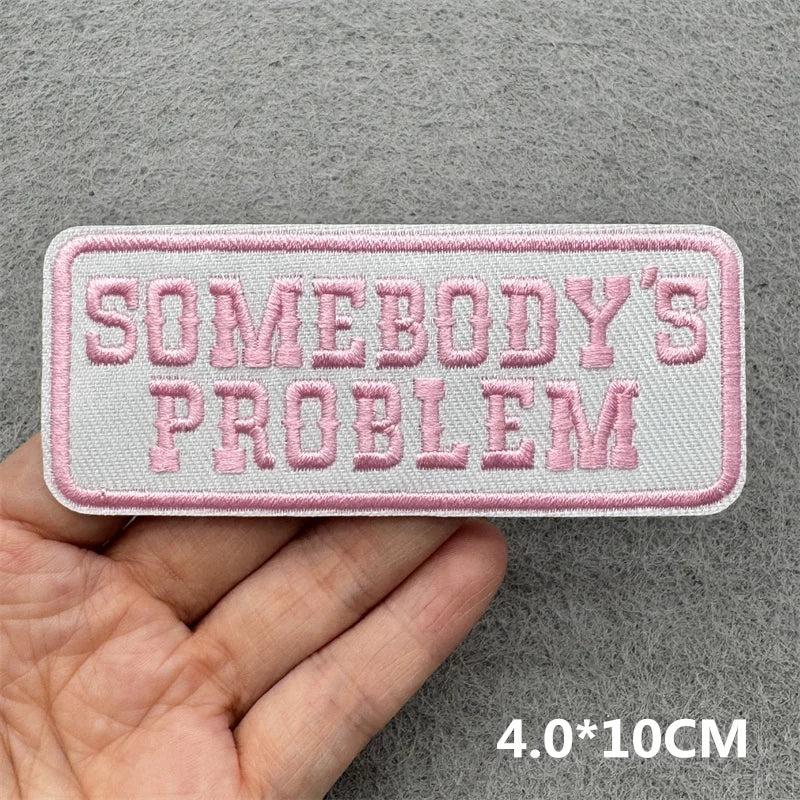 Pink Embroidered Iron-On Letter Patches for Clothing & Accessories