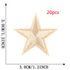 A single beige star embroidery patch is shown against a measurement scale, indicating its size is 3.0cm or 1.2inch.