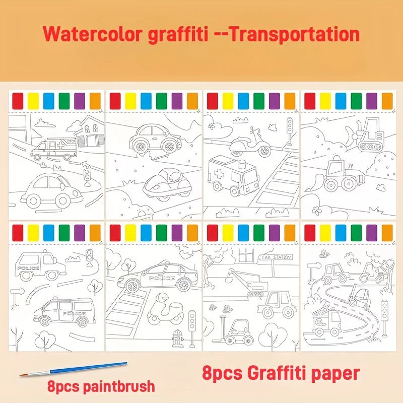 Complete Art Set with Paper, Brushes, and Paints