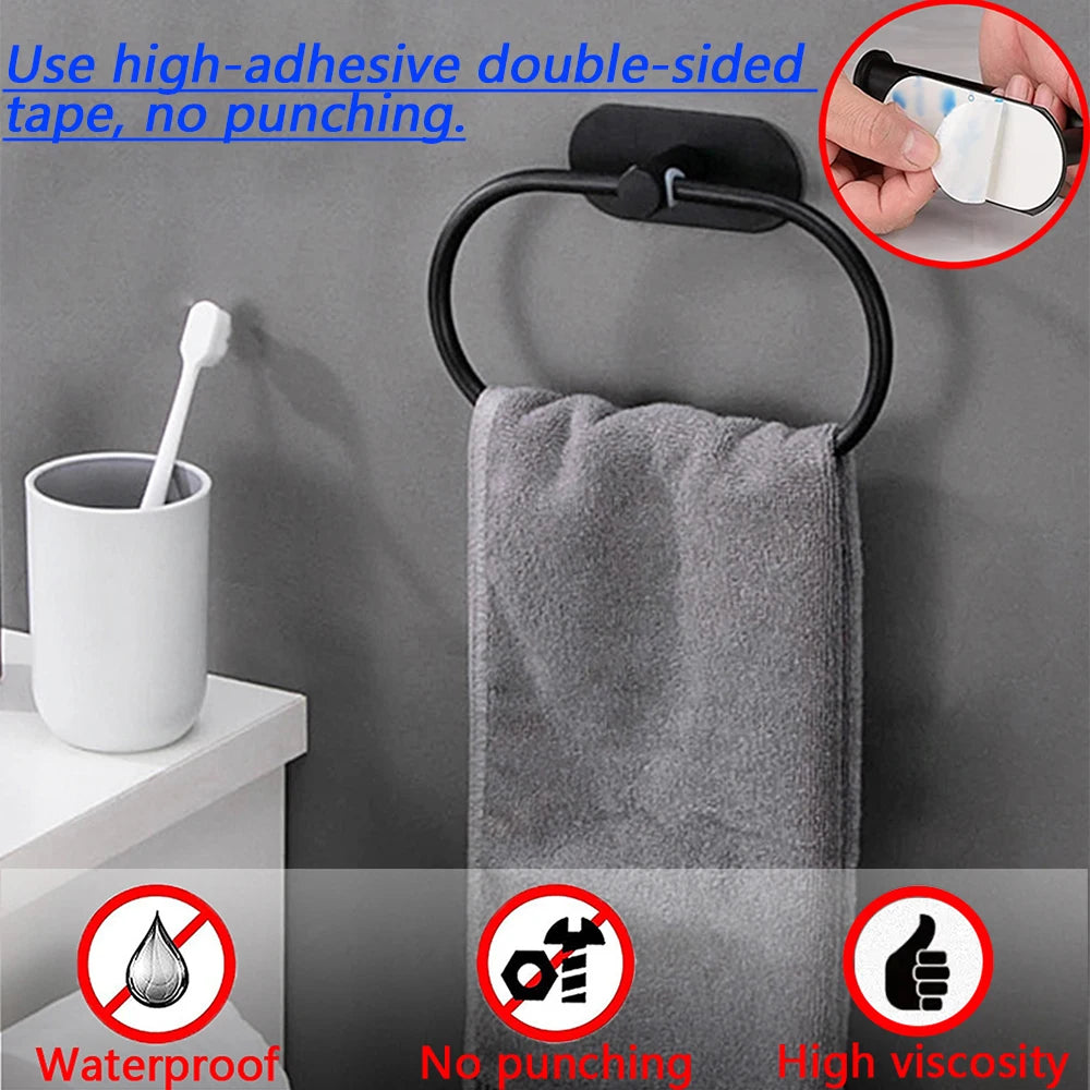 Self-Adhesive Stainless Steel Towel Rack