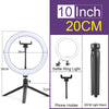 Adjustable 10 inch selfie ring light with tripod and phone holder for video calls