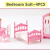 Kawaii Pink Dollhouse Kitchen Furniture Play Set