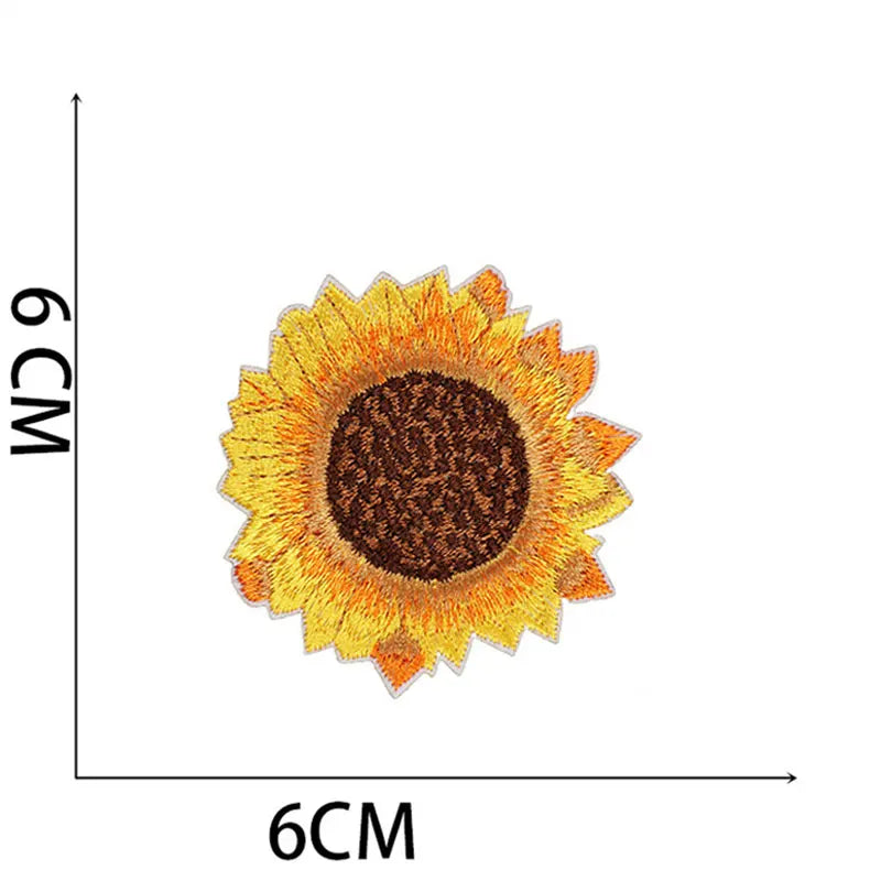 Embroidered Flower Iron-On Patches Set for Clothing & Accessories