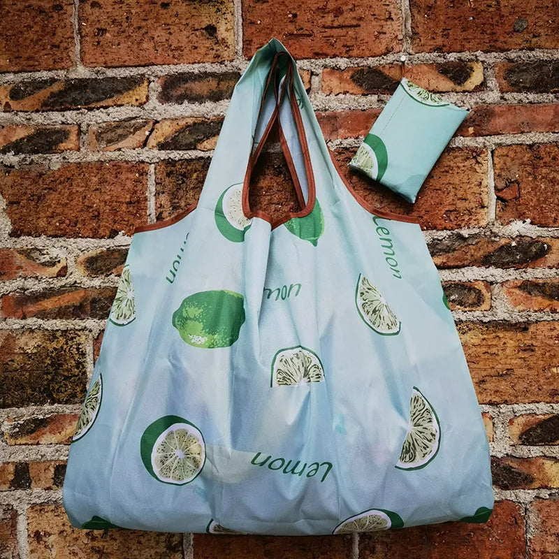 Foldable Eco-Friendly Shopping Bag with Cartoon Print