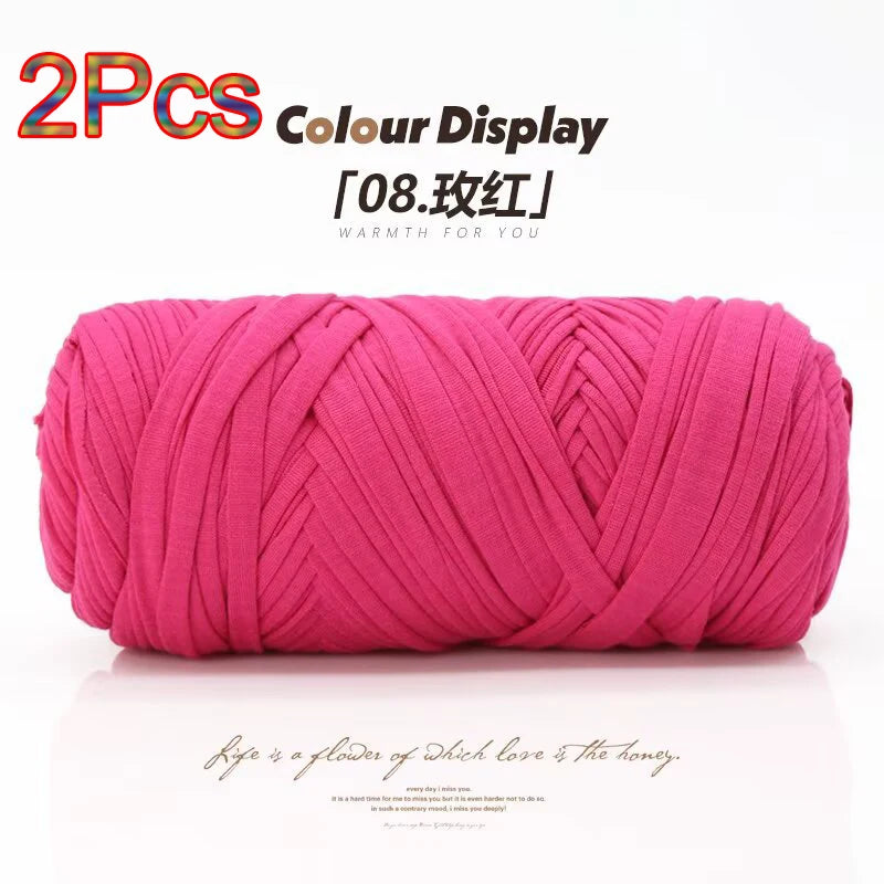Elastic T-Shirt Yarn for Crochet and Knitting (2-Pack, 50m Each)
