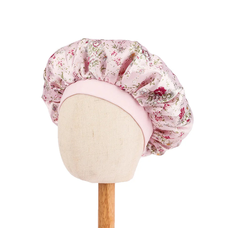 Butterfly Print Satin Sleep Cap for Kids