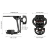 Soporte plegable negro para portavasos de motocicleta, con dimensiones de 14.00 cm de largo y 10.80 cm de ancho.