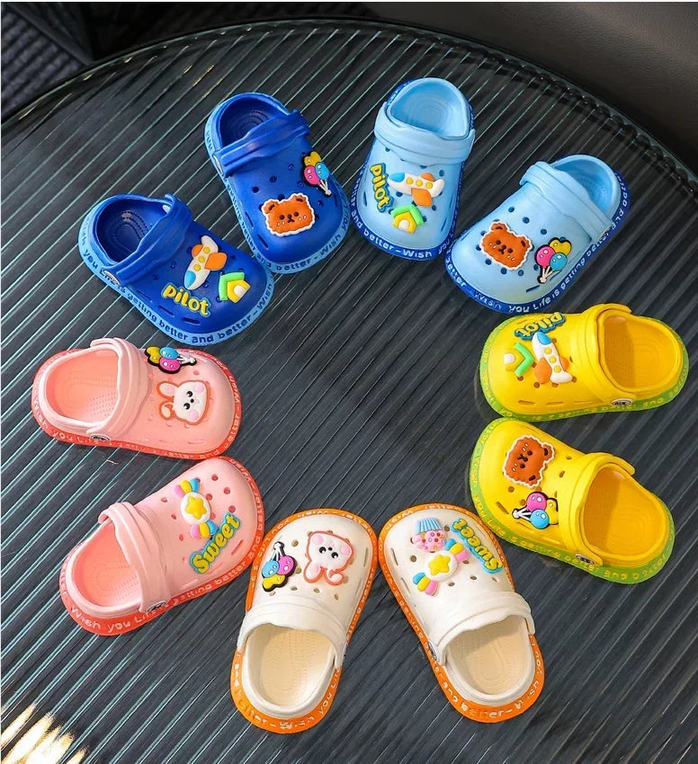 Kids' Quick-Dry Garden Clogs with Cartoon Design