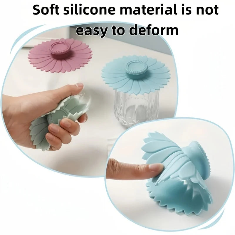 Sunflower Silicone Cup Cover – Dustproof Lid for Mugs, Coffee & Tea Cups