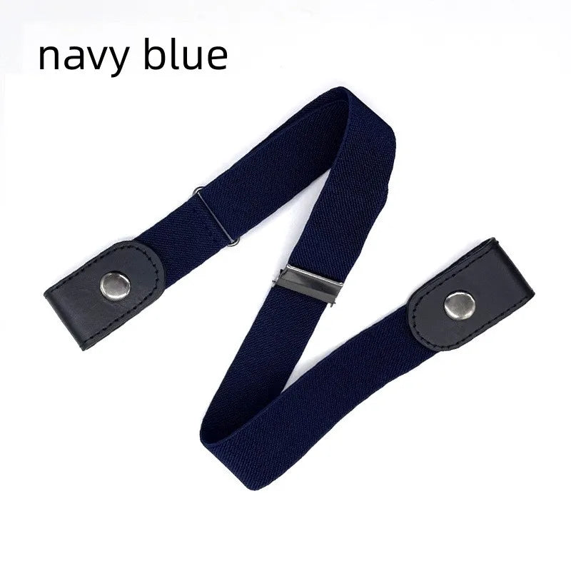 Navy blue stretch elastic belt for men and women