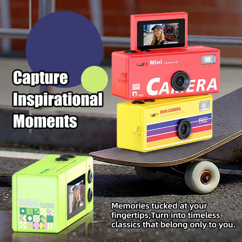 Compact Retro CCD Digital Camera with Flip Screen