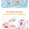 A reusable waterproof wet bag set featuring a patterned fabric and a handle design for carrying or suspending.