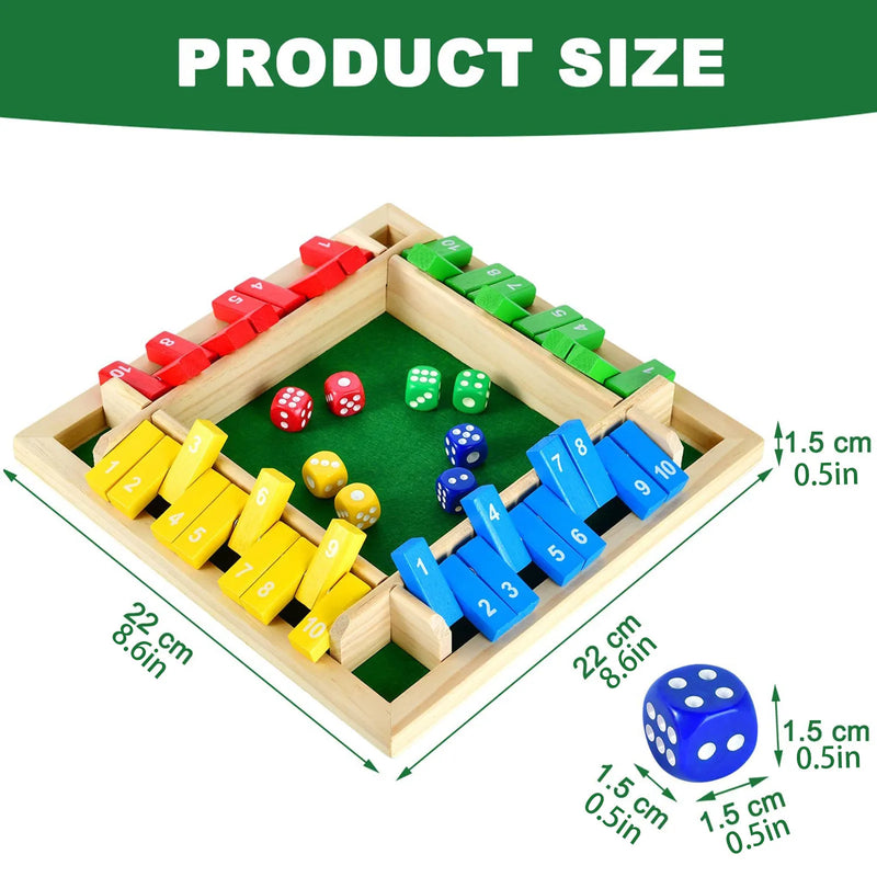Juego de Dados Clásico Shut The Box de Madera